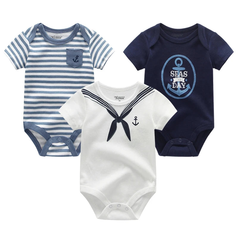 Baby Jumpsuits 3-Piece Newborn Set Bodysuit - 100% Cotton