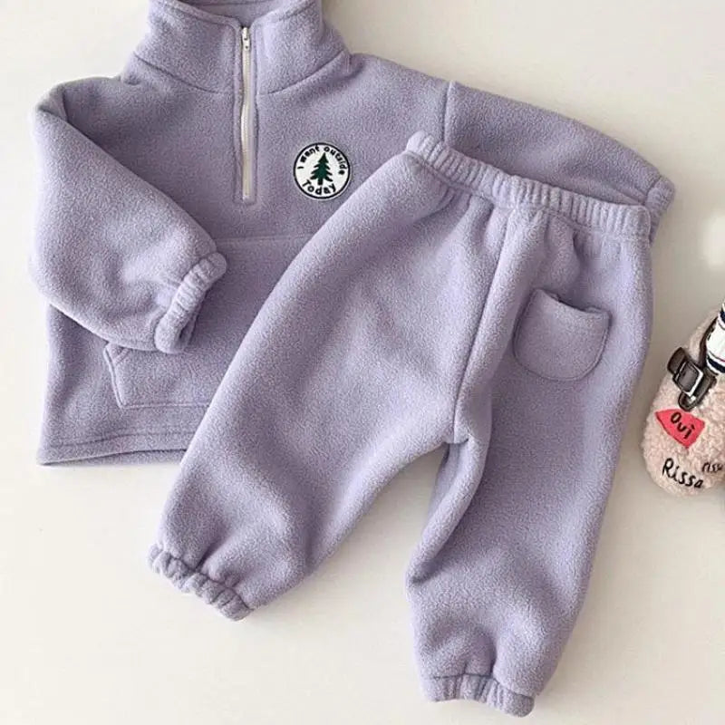 Cozy Thicken 2PCs Set: Sweatshirt & Pants