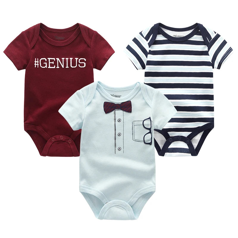 Baby Jumpsuits 3-Piece Newborn Set Bodysuit - 100% Cotton