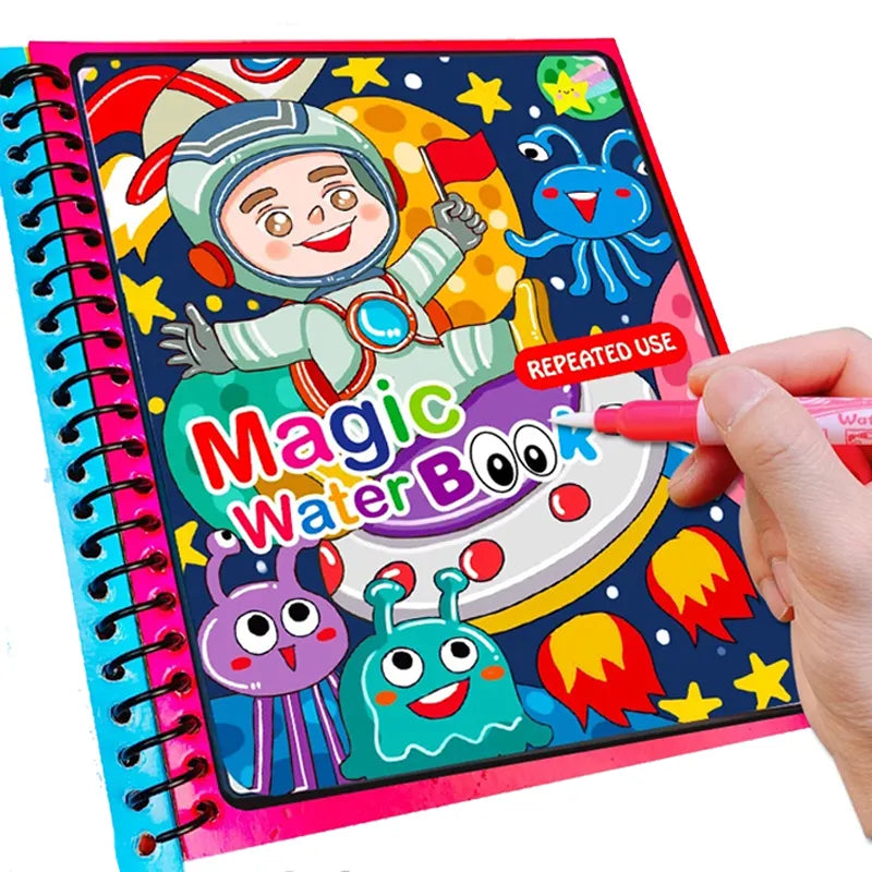 Magical Book Water Drawing Montessori Toys Reusable Coloring Book Magic Water Drawing Book Sensory Early Education Toys for Kids