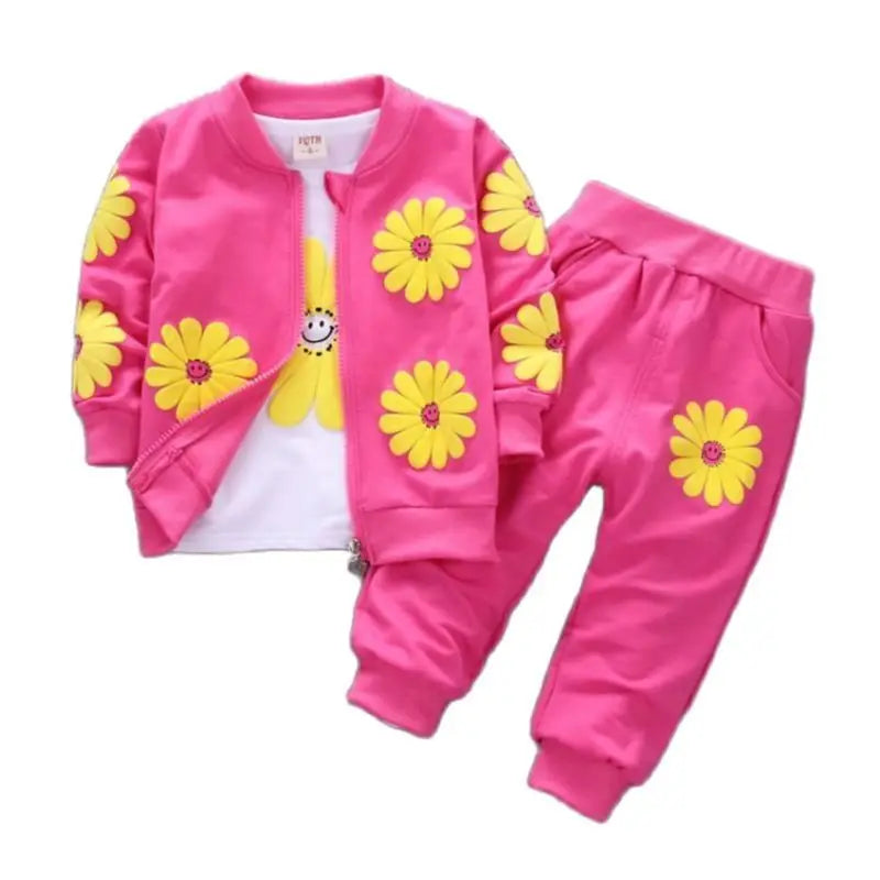 3PCs Flower Daisy Set: Hoody & Pant & T-Shirt