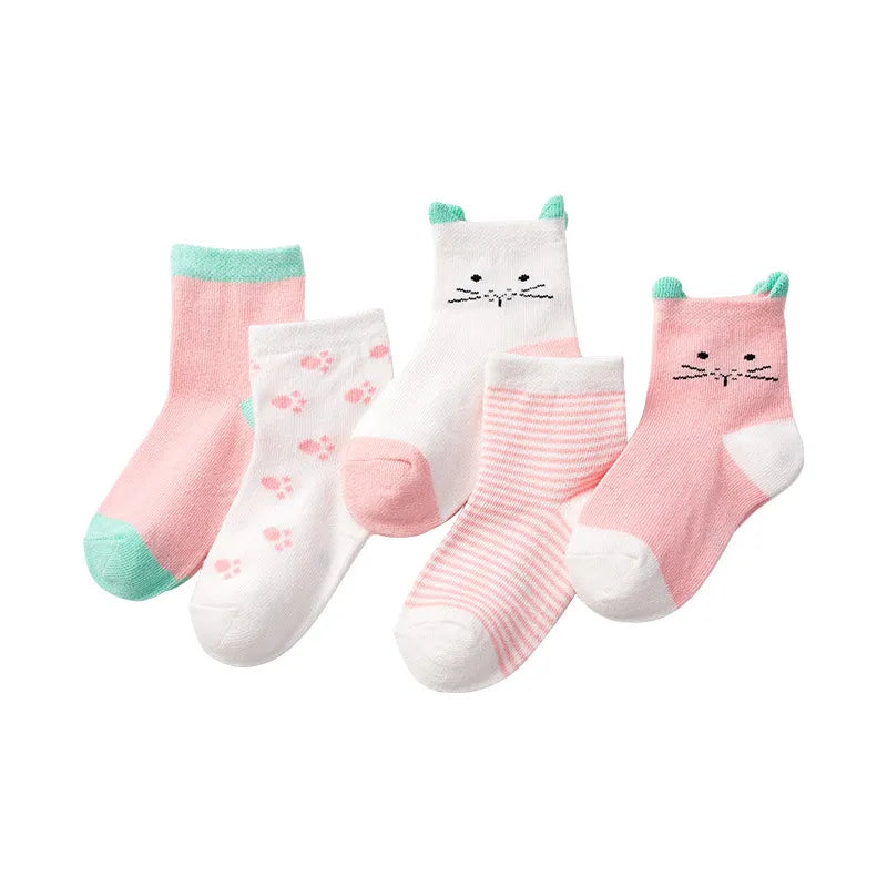 5 Pairs Soft Cotton Socks