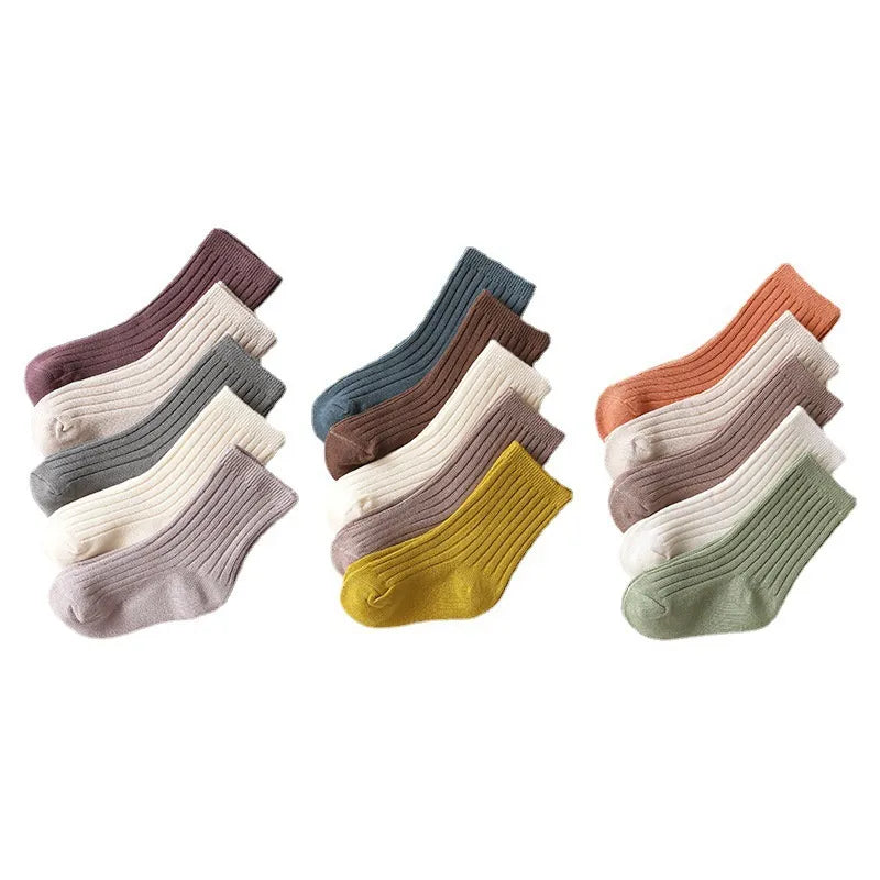 Lawadka 0-5Years 5Pairs/lot Spring Autumn Baby Girls Boys Socks Cotton Soft Children's Socks Korean Style Socks For Girls Boys