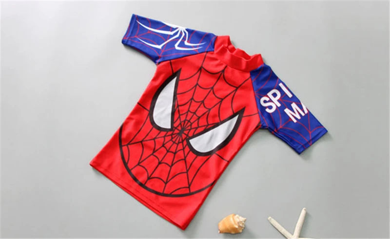 3Pcs Spiderman Short Sleeve Swimsuit