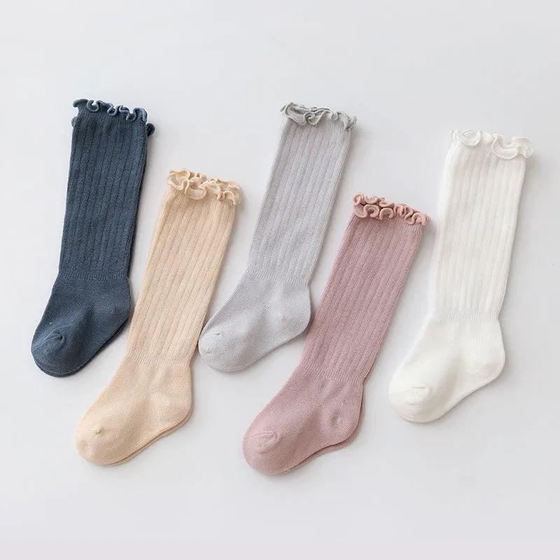 Cute Knee-High Cotton Socks  - Set of 3 Pairs