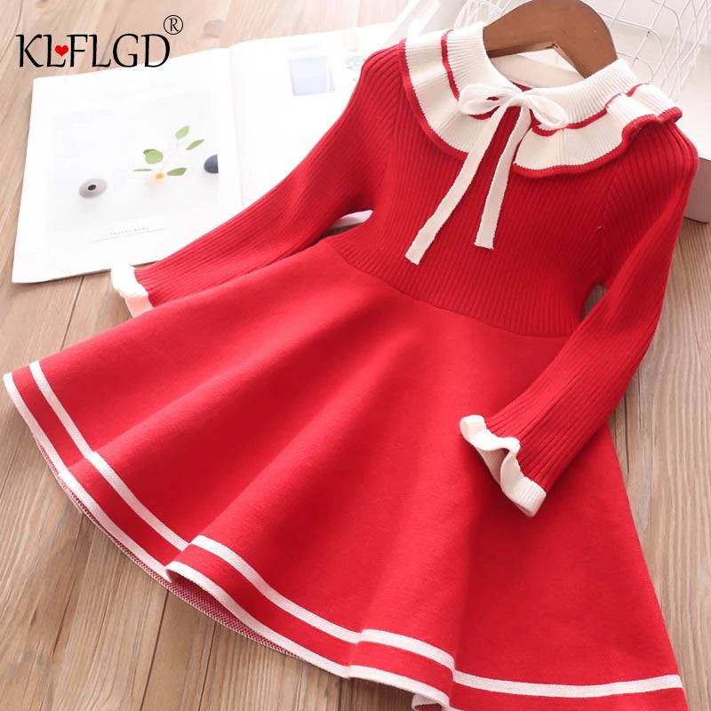 Pleated Princess Knitted Sweater Dress