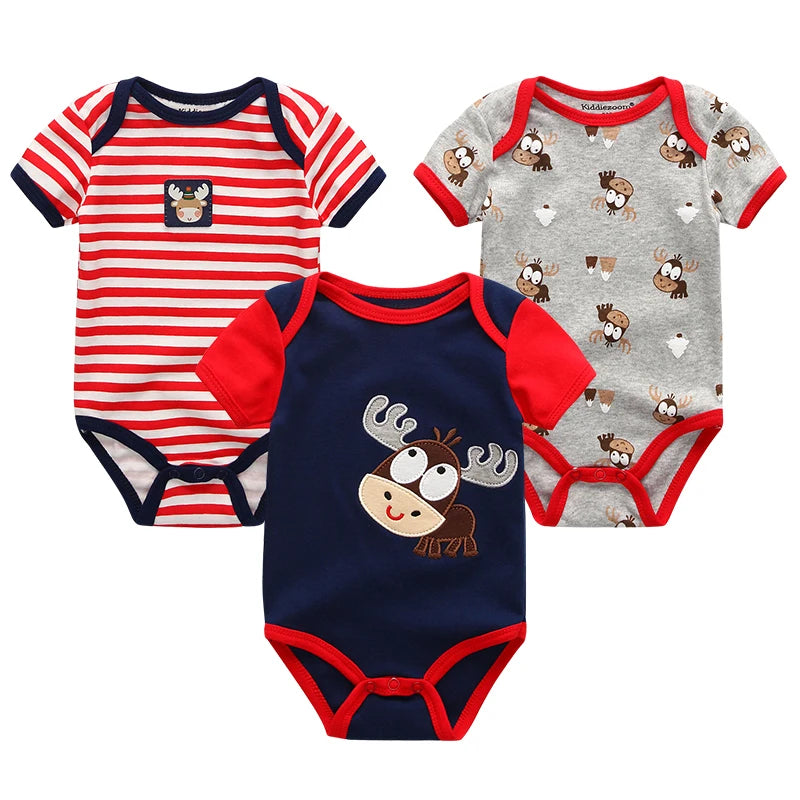 Baby Jumpsuits 3-Piece Newborn Set Bodysuit - 100% Cotton