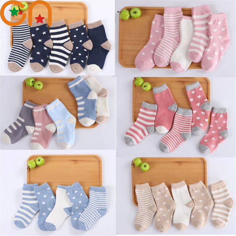 5 Pairs Soft Cotton Socks