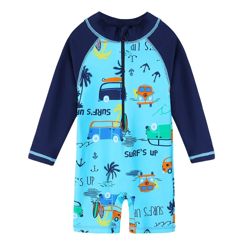 Kids Long Sleeve One Piece Bathing Suit