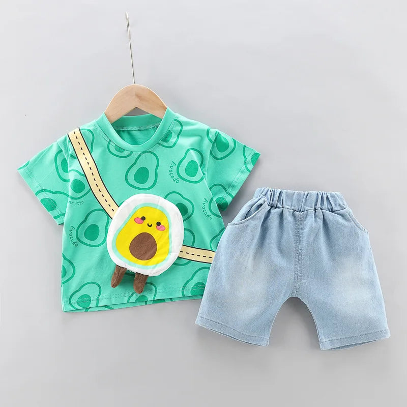 Toddler Printed T-shirt with Denim Shorts