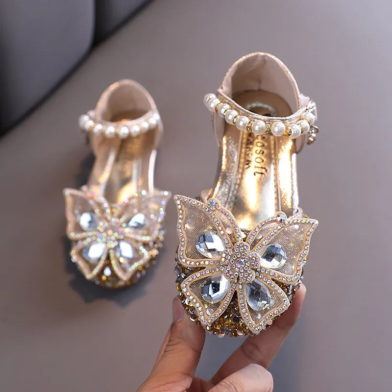 Sparkle and Shine: Girls' Sequins Bow Sandals