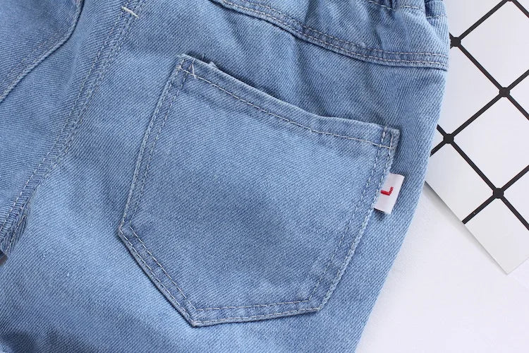 Kids Elastic Waist Jeans Shorts