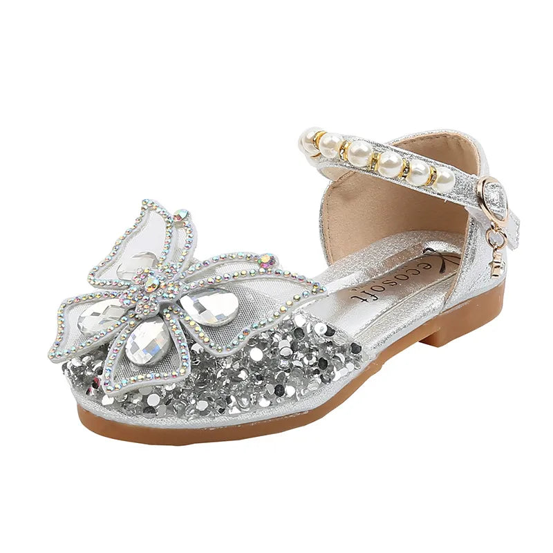 Sparkle and Shine: Girls' Sequins Bow Sandals