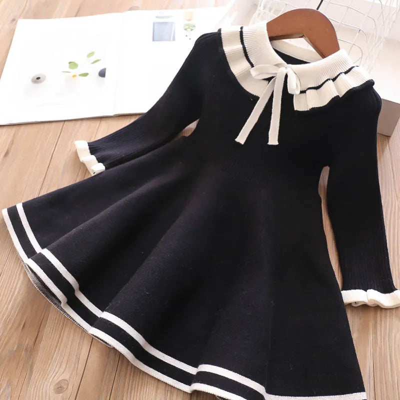 Pleated Princess Knitted Sweater Dress