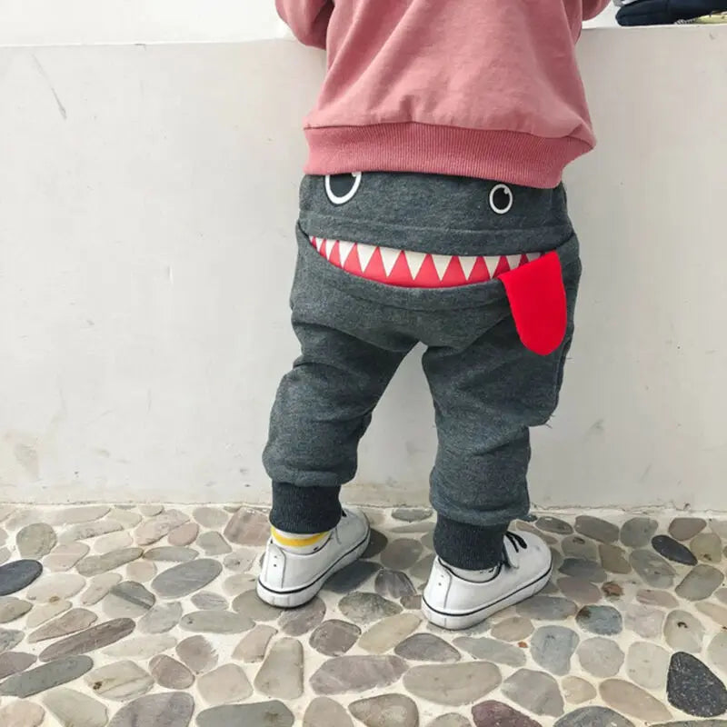 Kids Big Mouth Monster Print Baggy Jogger