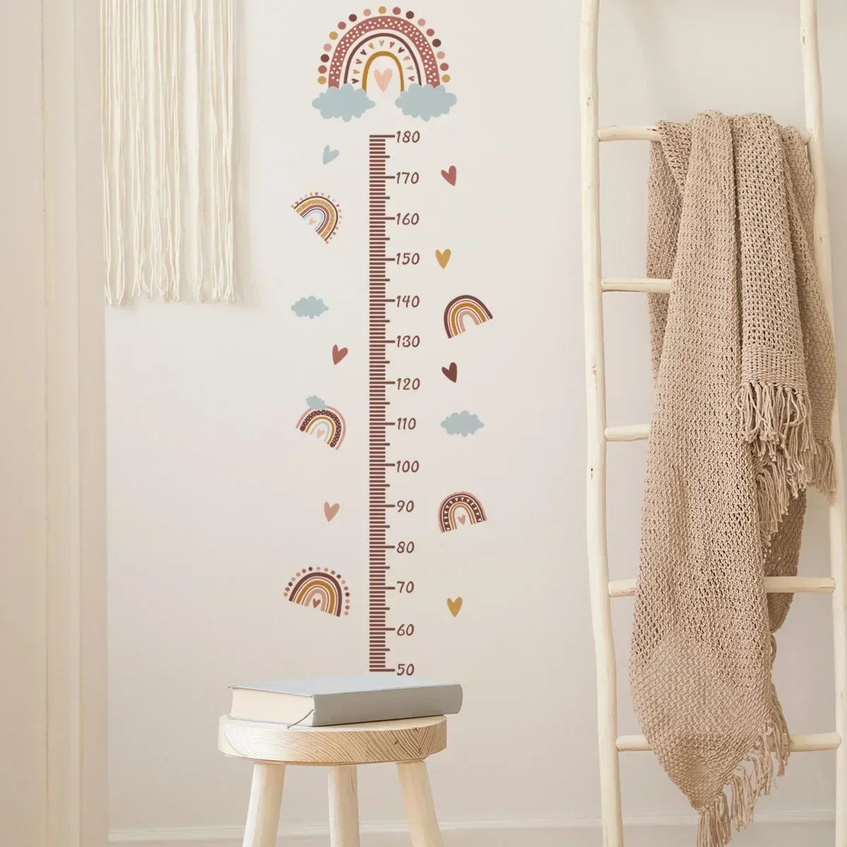 Rainbow Growth Chart Wall Stickers: Fun and Functional Kids' Room Decor