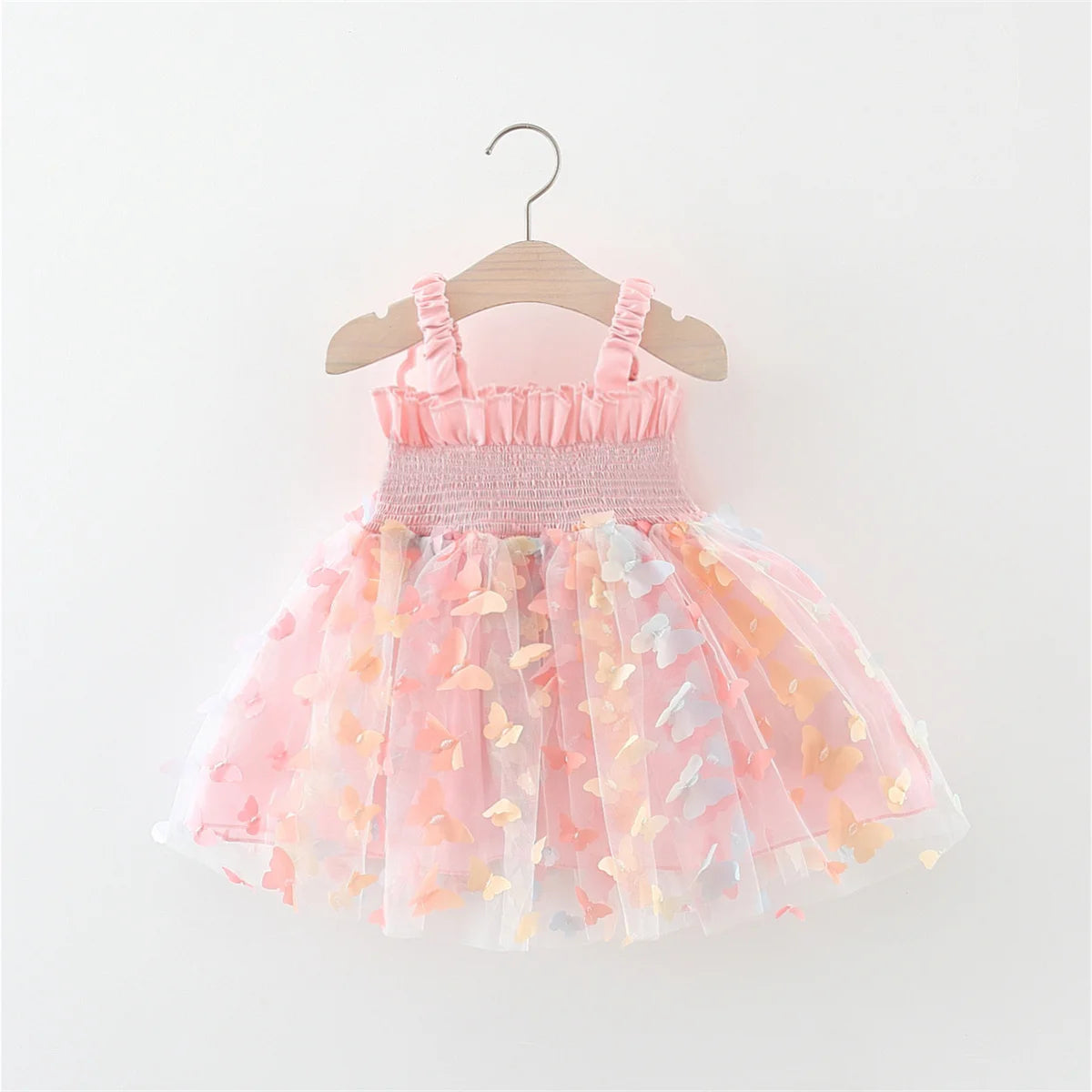 Fairy Strap Embroidered Butterfly Mesh Dress