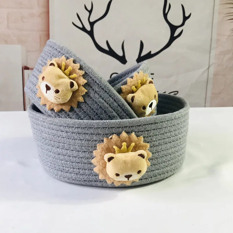 Cartoon Animals Hand-Woven Storage Basket