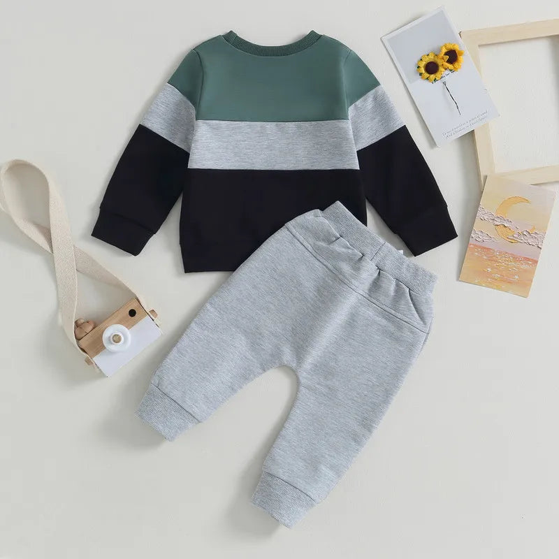 2PCs Long Sleeve Set Sweatshirt & Elastic Pants