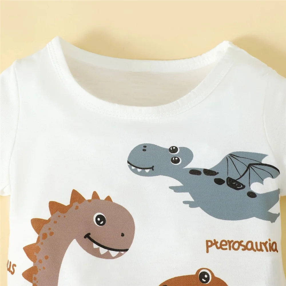 Boy 2-Piece Short-Sleeve Dinosaur Cartoon Set