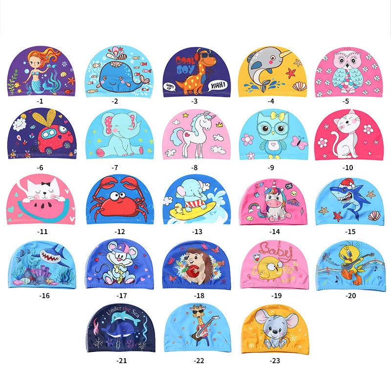 Children Cartoon Printed Swimming Cap