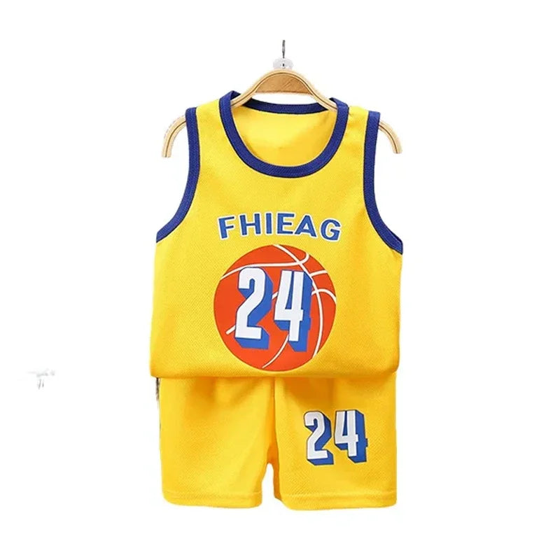 Sleeveless Basketball T-shirts and Shorts Set