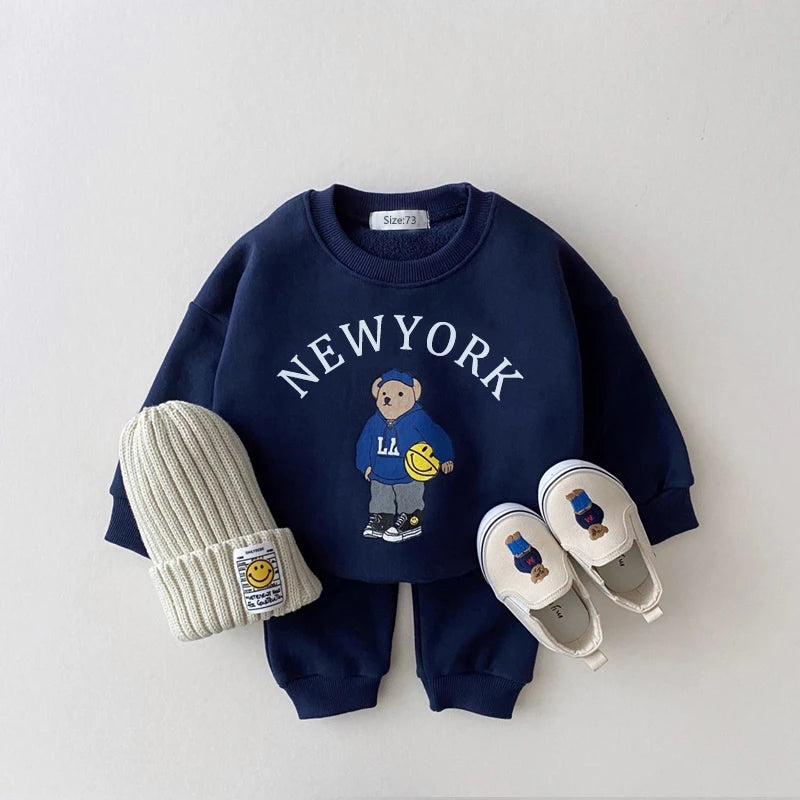 2PCs Bear Set Sweatshirt & Pants