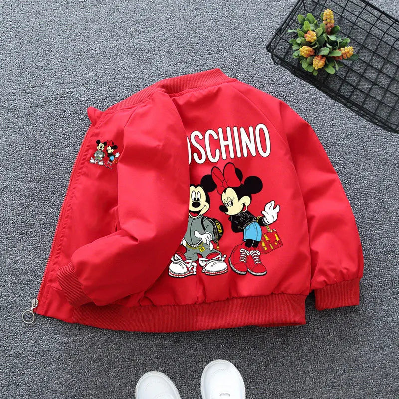 Kids Mickey Minnie Mouse Print Jacket