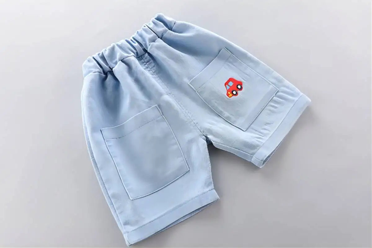 Premium "Lucky Kid" Polo Shirt with Denim Shorts