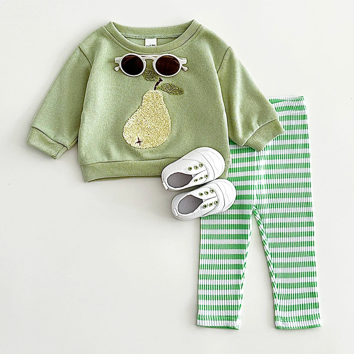 2Pcs Long Sleeved Fruit Pattern Baby Clothing Set