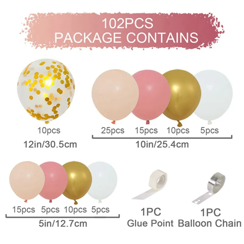 Gold Balloon Garland Arch Kit Wedding Birthday Party Decoration