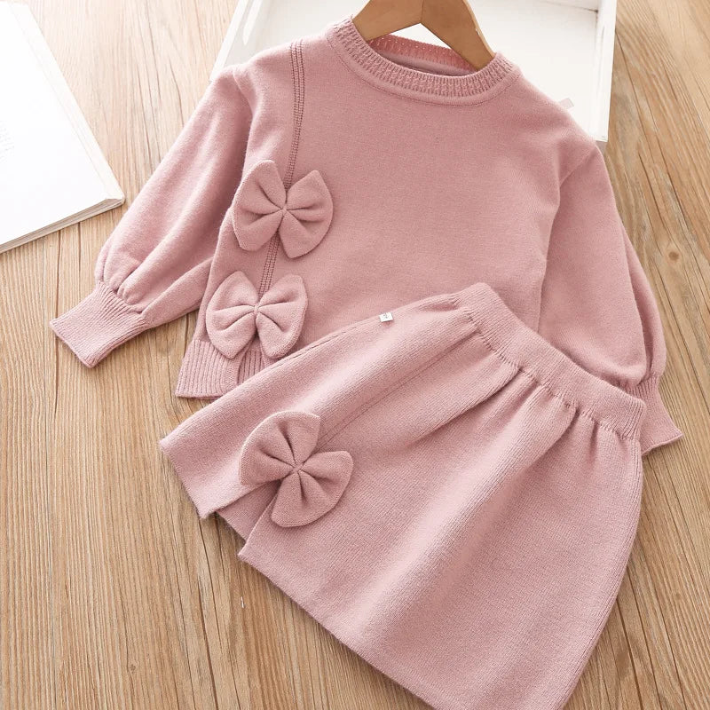 Girls Sweater & Skirt 2PCs Set