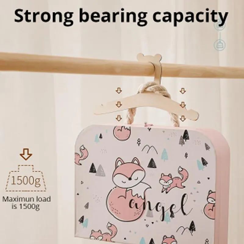 Charming Wooden Baby Clothes Hanger Set: Nursery Decor and Wardrobe Organizer (10 Pcs)