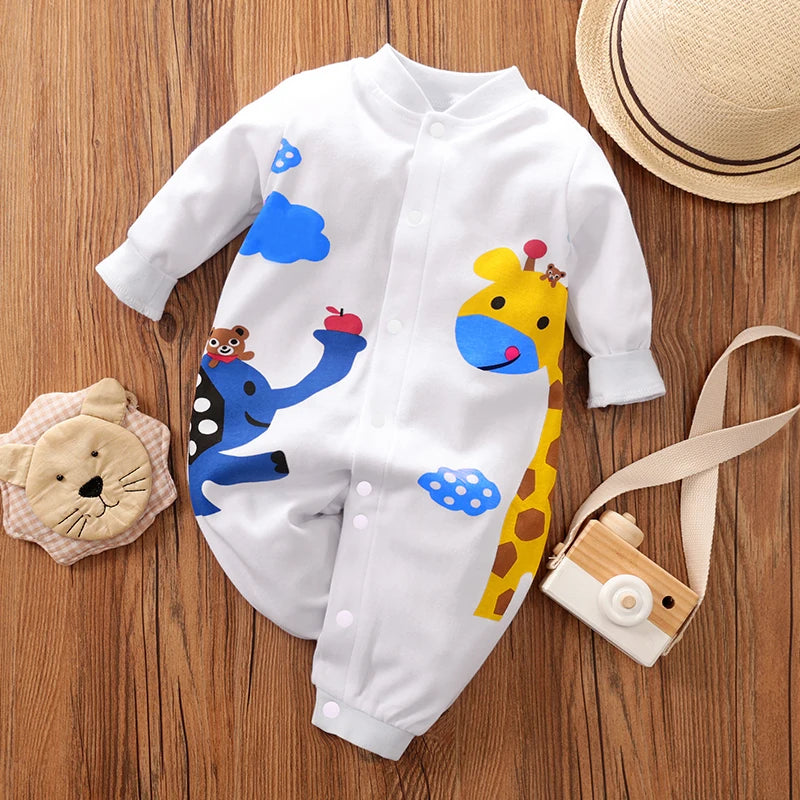 Cotton Cow Baby Romper - Long Sleeve Unisex Bodysuit