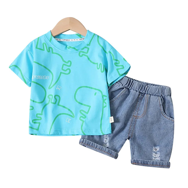 Crew Neck Kids 2Pcs Set Tracksuit