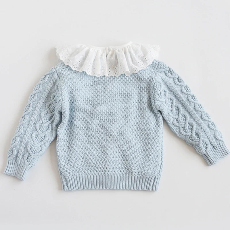 Baby Girls Flower Embroidery Knitted Cardigan