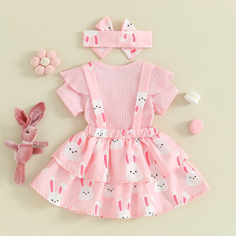 Bunny Knit Ruffle Romper Dress & Headband