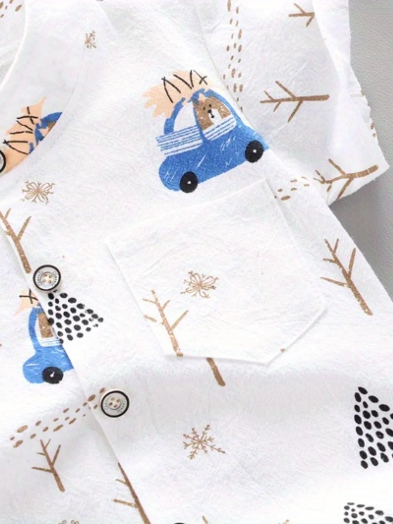 Kids Full Print Bear Driving Pattern 2pcs Set