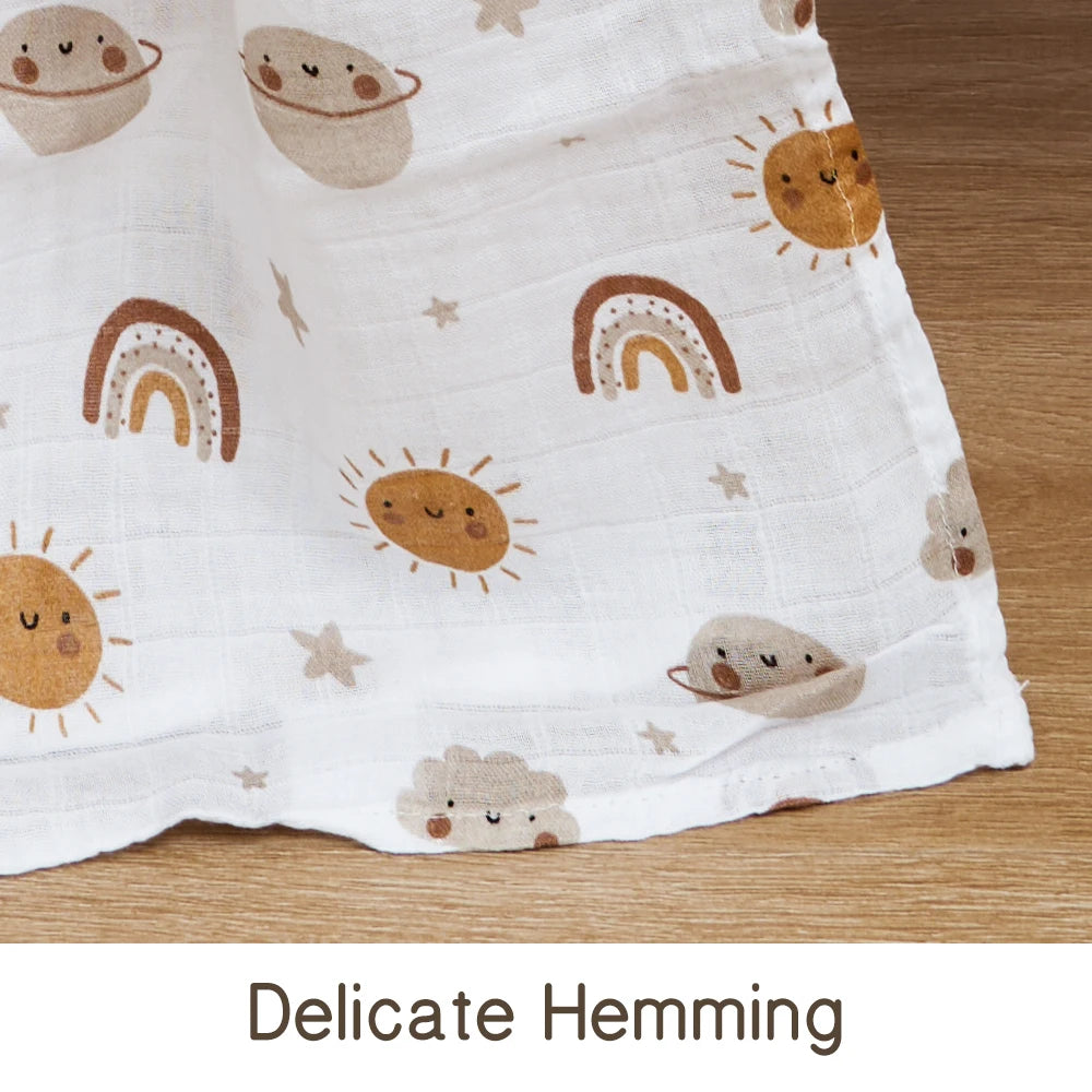 Elinfant Soft Muslin Swaddle Blanket: Cute Prints & Bamboo Comfort