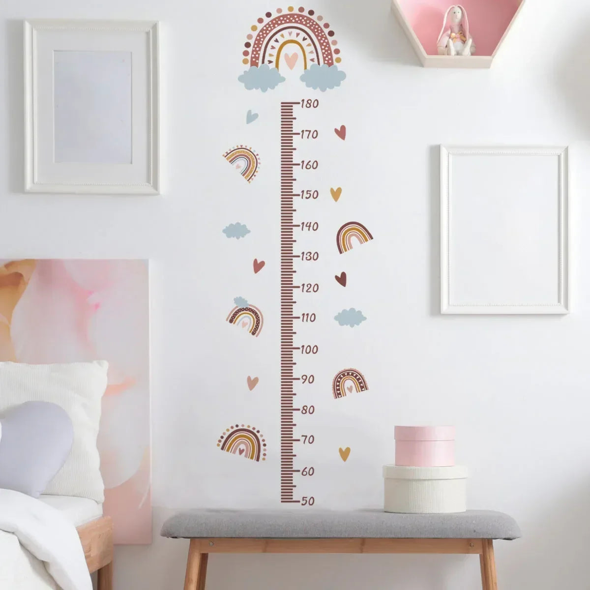 Rainbow Growth Chart Wall Stickers: Fun and Functional Kids' Room Decor