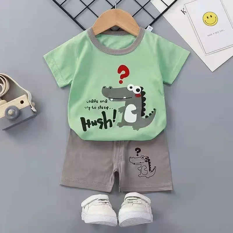 2PCS Children's Cotton T-shirt & Shorts Set