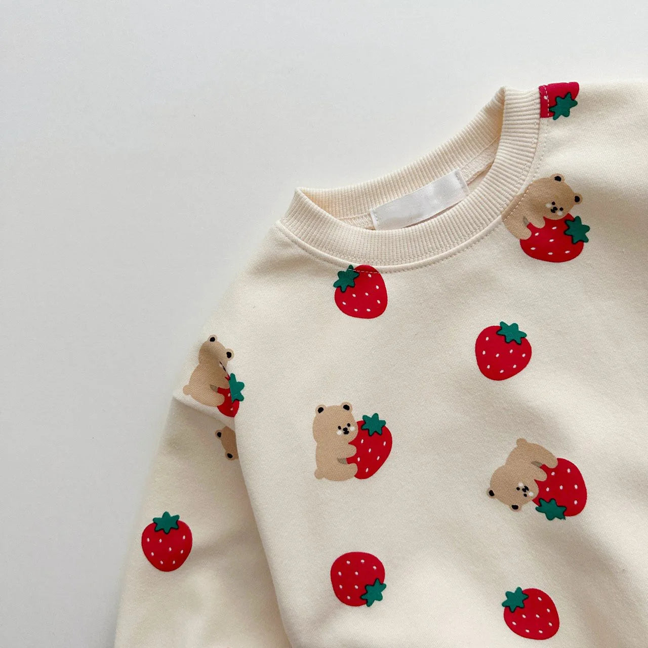 Strawberry Delight Cotton 2PCs Set: Top & Sweatpants