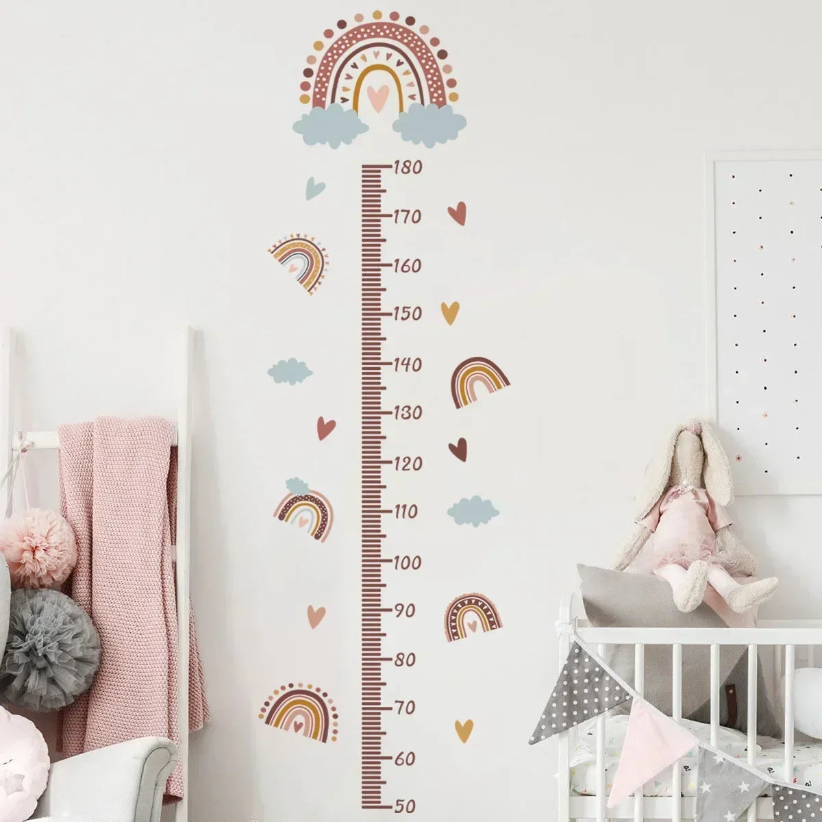 Rainbow Growth Chart Wall Stickers: Fun and Functional Kids' Room Decor