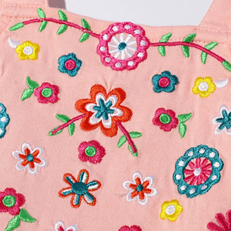 Girls Floral Embroidery Dress