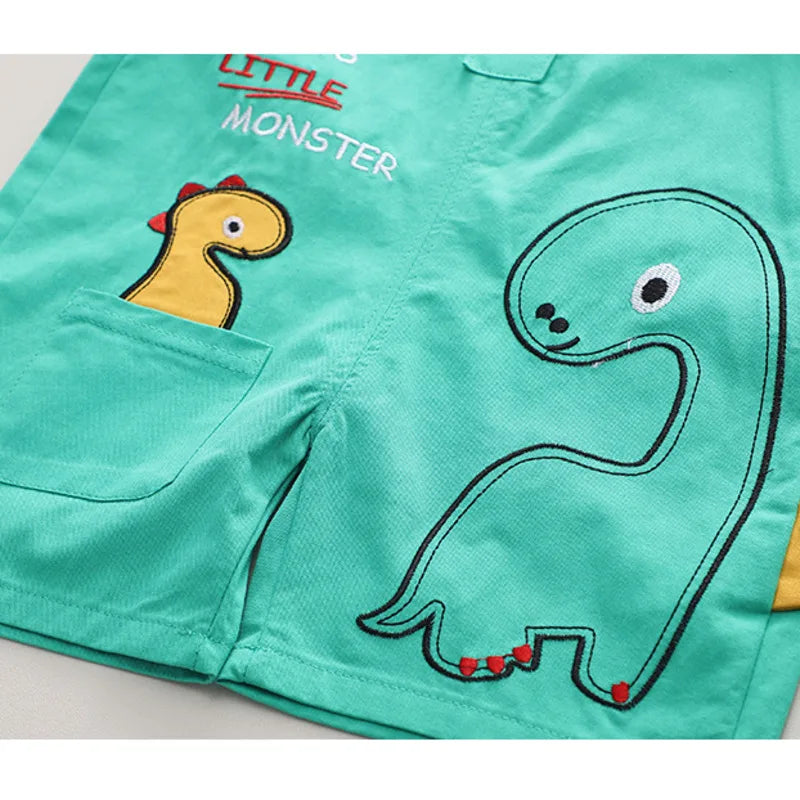 Little Monster 2Pcs T-Shirt & Overalls Combo Set