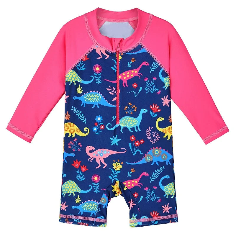 Kids Long Sleeve One Piece Bathing Suit