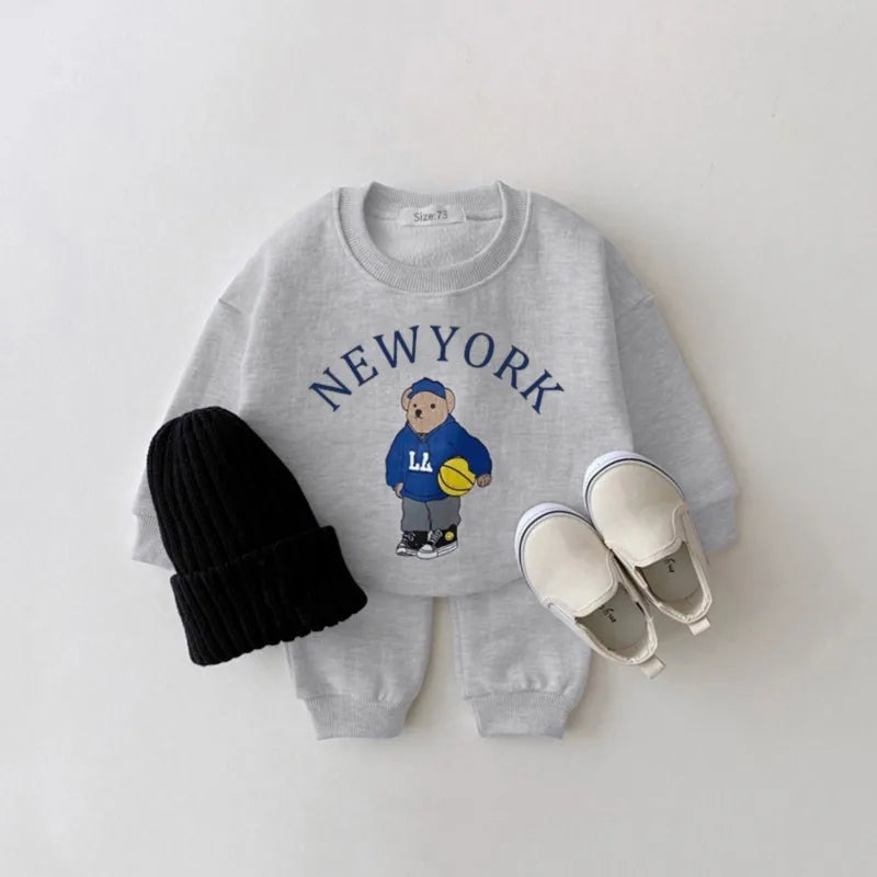 Cartoon Bear 2PCs Set: Pant & Sweatshirt