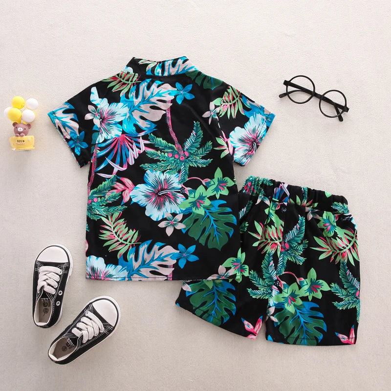 Beach Style 2pcs Cotton Shirt & Pants Set