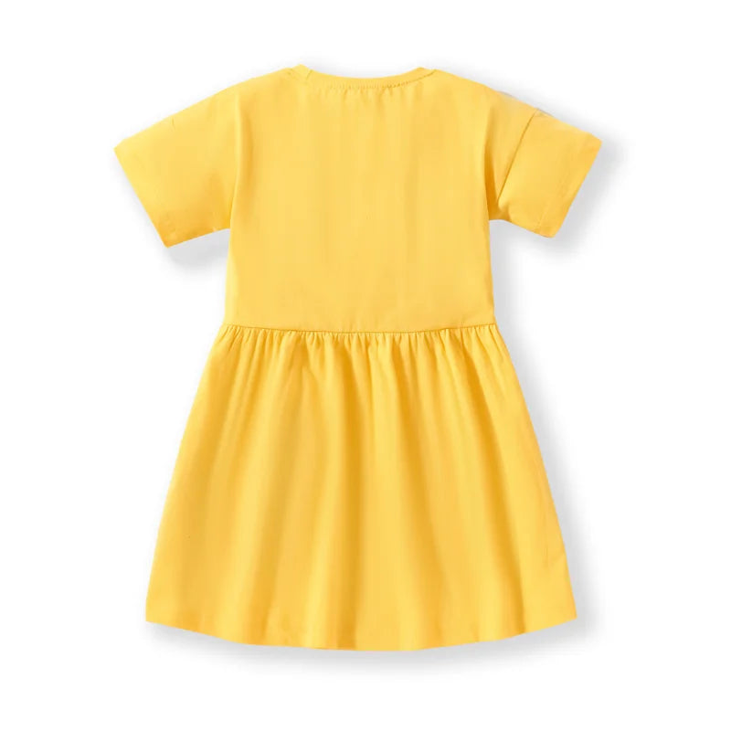 Flower Applique Girls Summer Dress