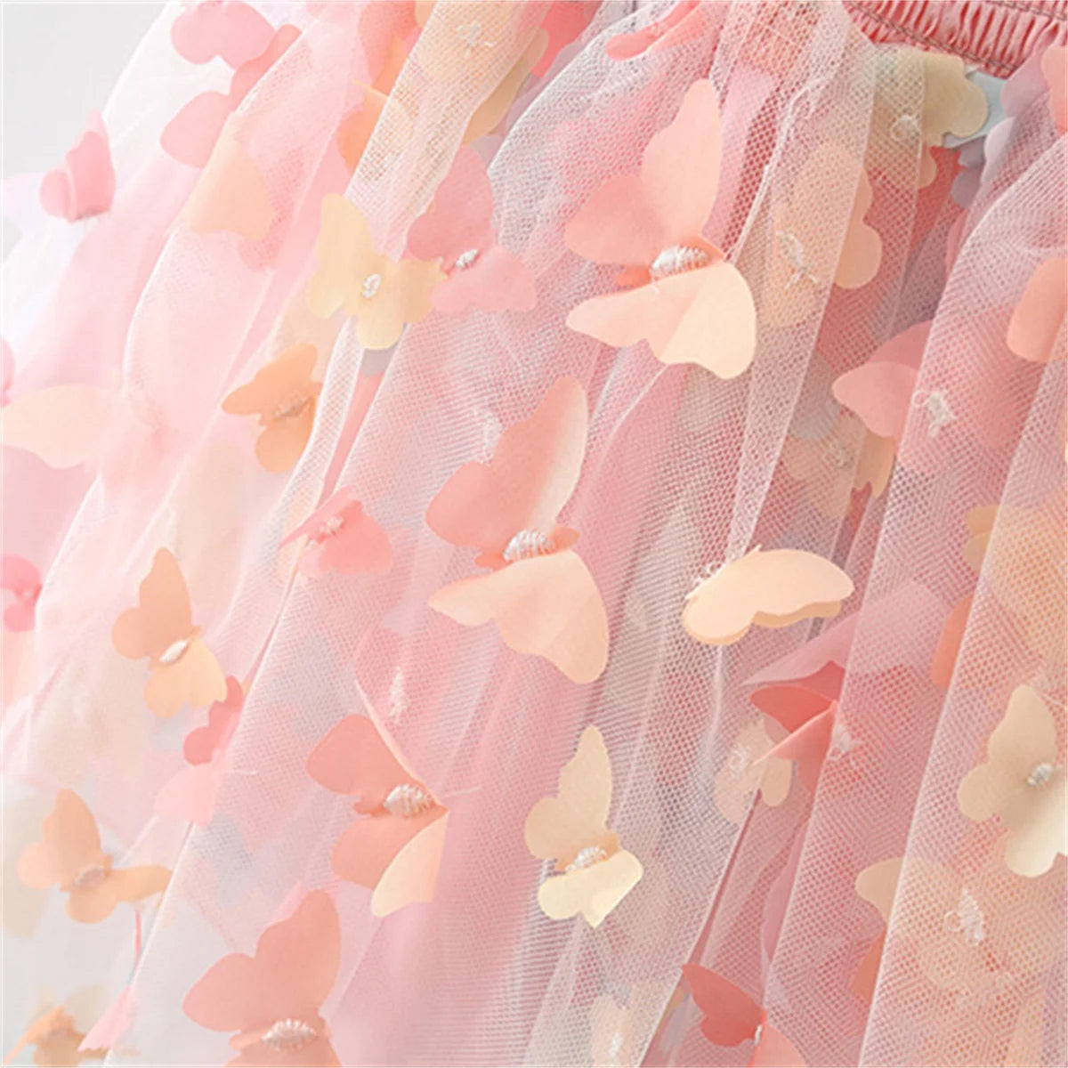 Fairy Strap Embroidered Butterfly Mesh Dress